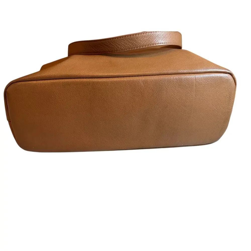 Jack Georges Quiet Luxury Leather Tote Bag Camel Brown